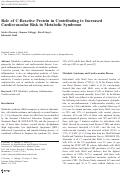 Cover page: Role of C-Reactive Protein in Contributing to Increased Cardiovascular Risk in Metabolic Syndrome