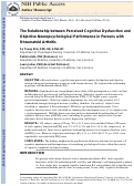 Cover page: Relationship between perceived cognitive dysfunction and objective neuropsychological performance in persons with rheumatoid arthritis