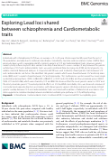 Cover page: Exploring Lead loci shared between schizophrenia and Cardiometabolic traits.