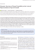 Cover page: Dynamic Structure of Neural Variability in the Cortical Representation of Speech Sounds