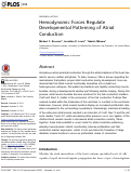 Cover page: Hemodynamic forces regulate developmental patterning of atrial conduction.