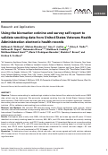 Cover page: Using the biomarker cotinine and survey self-report to validate smoking data from United States Veterans Health Administration electronic health records.