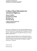 Cover page: Coding Of Road Information For Automated Highways