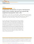 Cover page: Longitudinal assessment of tumor development using cancer avatars derived from genetically engineered pluripotent stem cells