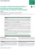 Cover page: An Analysis of Studies Pertaining to Masks in Morbidity and Mortality Weekly Report: Characteristics and Quality of Studies through 2023