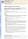 Cover page: Disability During the Last Two Years of Life