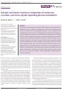 Cover page: Adropin and insulin resistance: Integration of endocrine, circadian, and stress signals regulating glucose metabolism