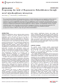 Cover page: Progressing the field of Regenerative Rehabilitation through novel interdisciplinary interaction.