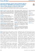 Cover page: Association Between Chronic Kidney Disease–Mineral Bone Disease (CKD-MBD) and Cognition in Children: Chronic Kidney Disease in Children (CKiD) Study