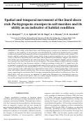 Cover page: Spatial and temporal movement of the lined shore crab Pachygrapsus crassipes in salt marshes and its utility as an indicator of habitat condition