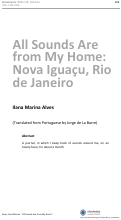 Cover page: All Sounds Are from My Home: Nova Iguaçu, Rio de Janeiro