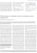 Cover page: PGC1α drives a metabolic block on prostate cancer progression