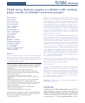 Cover page: Distal rectus femoris surgery in children with cerebral palsy: results of a Delphi consensus project.