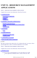 Cover page: Unit 52 - Resource Management Applications
