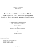 Cover page of Fabrication and Characterization of Gold Multi-Electrode Array Optimized for Spatially Resolved Electrochemical Aptamer-Based Sensing