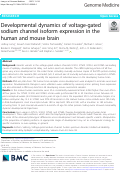 Cover page: Developmental dynamics of voltage-gated sodium channel isoform expression in the human and mouse brain