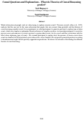 Cover page: ausal Questions and Explanations - What do Theories of Causal Reasoning predict?