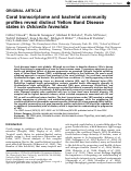 Cover page: Coral transcriptome and bacterial community profiles reveal distinct Yellow Band Disease states in Orbicella faveolata