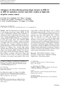 Cover page: Adequacy of risk-reducing gynaecologic surgery in BRCA1 or BRCA2 mutation carriers and other women at high risk of pelvic serous cancer