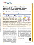 Cover page: Nanotopography Enhances Dynamic Remodeling of Tight Junction Proteins through Cytosolic Liquid Complexes