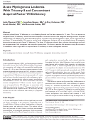 Cover page: Acute Myelogenous Leukemia With Trisomy 8 and Concomitant Acquired Factor VII Deficiency