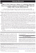 Cover page: Utility of 2013 American College of Cardiology/American Heart Association Cholesterol Guidelines in HIV-Infected Adults With Carotid Atherosclerosis