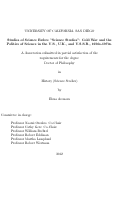 Cover page: Studies of science before "Science Studies" : Cold War and the politics of science in the U.S., U.K., and U.S.S.R., 1950s-1970s