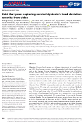 Cover page: Hold that pose: capturing cervical dystonia's head deviation severity from video.