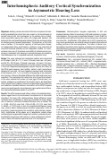 Cover page: Interhemispheric Auditory Cortical Synchronization in Asymmetric Hearing Loss