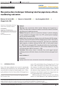 Cover page: Reconstruction technique following total laryngectomy affects swallowing outcomes