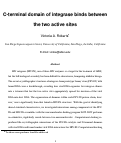 Cover page: C-Terminal Domain of Integrase Binds between the Two Active Sites