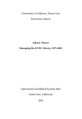 Cover page: Allan J. Dyson: Managing the UCSC Library, 1979-2003