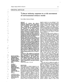 Cover page: Tobacco Industry Response to a Risk Assessment of Environmental Tobacco Smoke