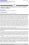 Cover page: Comparative Analysis of Institutions to Govern the Groundwater Commons in California
