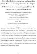 Cover page: Generalized single excitation configuration interaction: an investigation into the impact of the inclusion of non-orthogonality on the calculation of core-excited states
