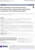Cover page: HDL-cholesterol concentration and its association with coronary artery calcification: a systematic review and meta-analysis