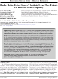 Cover page: Harder, Better, Faster, Stronger? Residents Seeing More Patients Per Hour See Lower Complexity