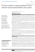 Cover page: A matrix model for valuing anesthesia service with the resource-based relative value system