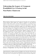 Cover page: Unlearning the Legacy of Conquest: Possibilities for Ceremony in the Non-Native Classroom