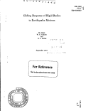 Cover page: SLIDING RESPONSE OF RIGID BODIES TO EARTHQUAKE MOTIONS