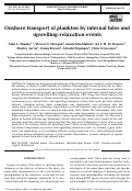 Cover page: Onshore transport of plankton by internal tides and upwelling-relaxation events