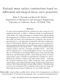 Cover page: Rational swept surface constructions based on differential and integral sweep curve properties