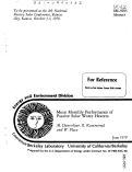 Cover page: Mean Monthly Performance of Passive Solar Water Heaters