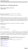 Cover page: Image Recovery via Nonlocal Operators