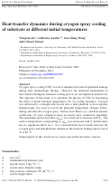 Cover page: Heat-transfer dynamics during cryogen spray cooling of substrate at different initial temperatures