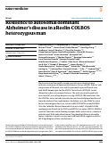Cover page: Resilience to autosomal dominant Alzheimer’s disease in a Reelin-COLBOS heterozygous man