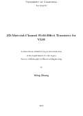 Cover page: 2D-Material-Channel Field-Eect Transistor for VLSI