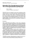 Cover page: Information flow through strong and weak ties in intraorganizational social networks