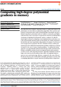 Cover page: Computing high-degree polynomial gradients in memory.