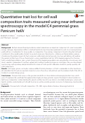 Cover page: Quantitative trait loci for cell wall composition traits measured using near-infrared spectroscopy in the model C4 perennial grass Panicum hallii